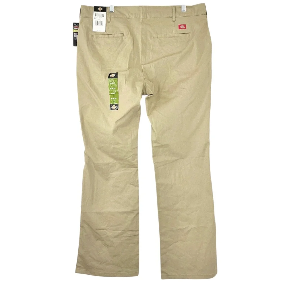 NEW Dickies Women's Size 18L Flex Twill Slim Fit Bootcut‎ Pants Desert Sand NWT - Picture 8 of 8